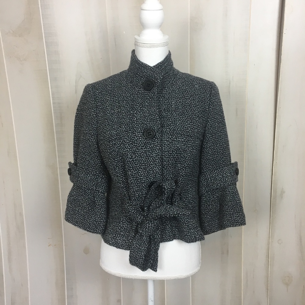 Emanuel Ungaro Black Tweed Bell Sleeve Jacket